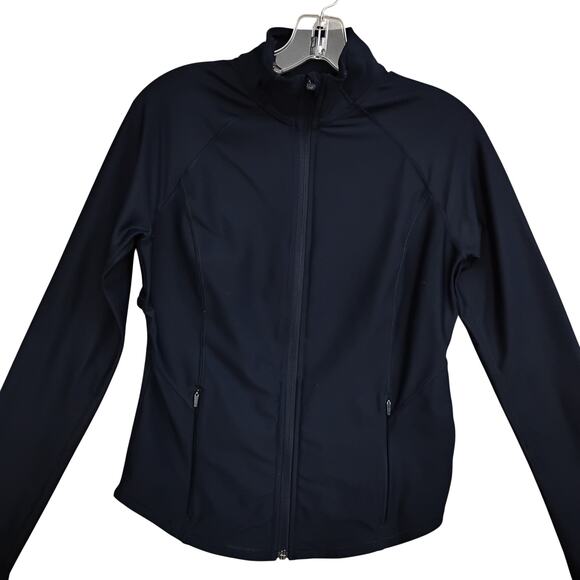 Old Navy Active Powersoft Sweatshirt Full Zip Small Navy GoDry Mock Neck Pockers - Picture 7 of 16